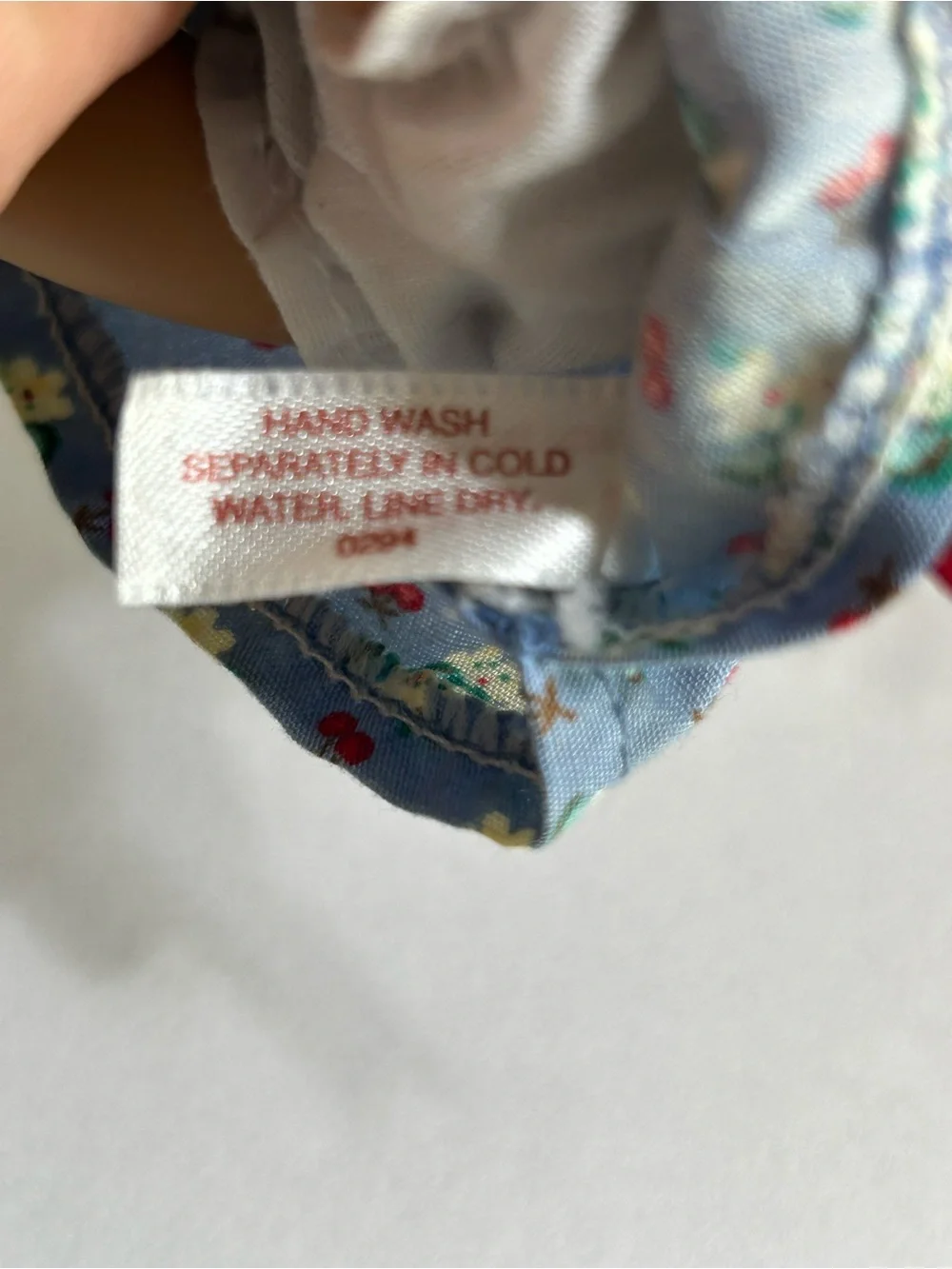 American Girl Doll Retired Blue Floral Dress Doll with Red Accents